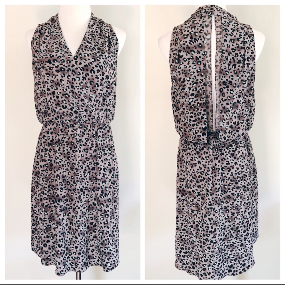 Rebecca Taylor Silk Leopard Bobcat Dress